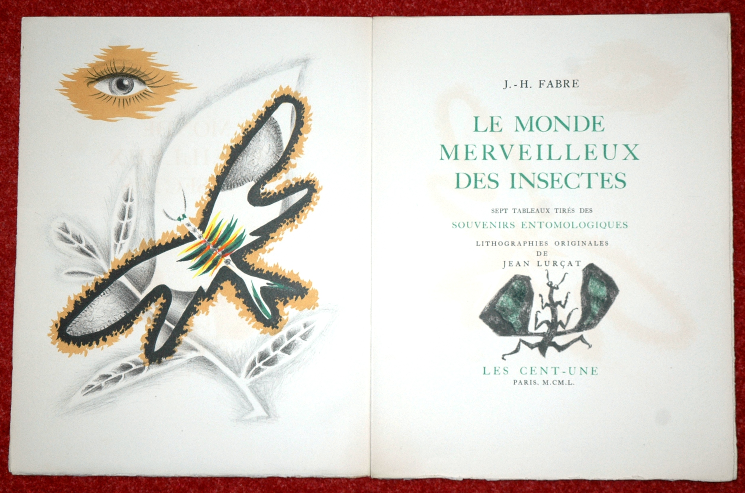 Le monde merveilleux des insectes, lithographie originale de Jean Lurçat